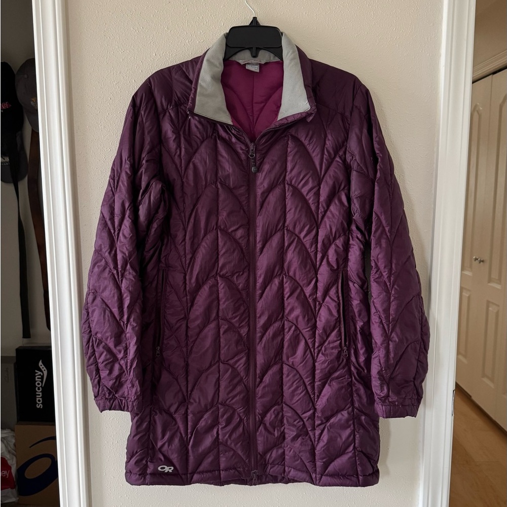 Outdoor Research Women's Medium OR Purple Goose Down Filled Parka Coat